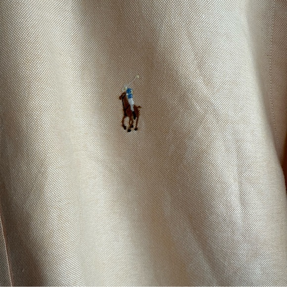 COPY - Vintage Ralph Lauren Men's Peach Button Down Shirt Med - Picture 2 of 7